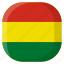bolivia, national, world, flag, country, nation, square 