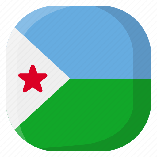 Djibouti, national, world, flag, country, nation, square icon - Download on Iconfinder