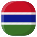 gambia, national, world, flag, country, nation, square
