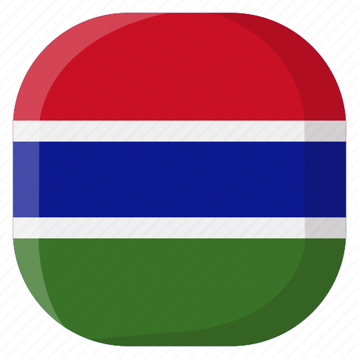 Gambia, national, world, flag, country, nation, square icon - Download on Iconfinder
