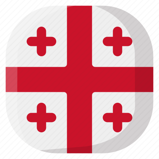 Georgia, national, world, flag, country, nation, square icon - Download on Iconfinder