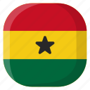 ghana, national, world, flag, country, nation, square