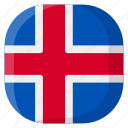 iceland, national, world, flag, country, nation, square