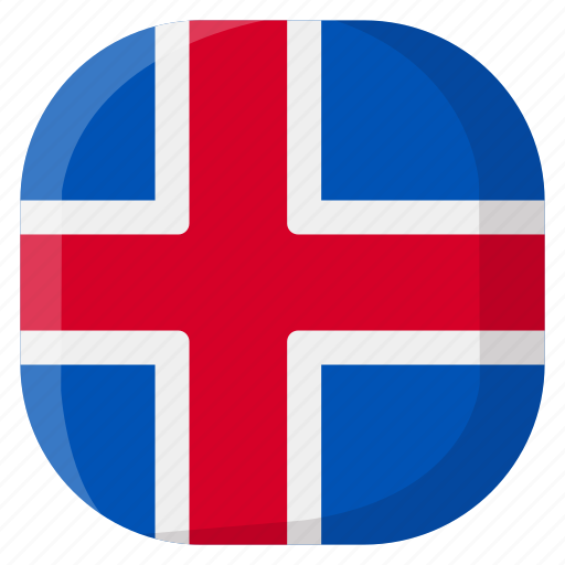 Iceland, national, world, flag, country, nation, square icon - Download on Iconfinder