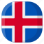 iceland, national, world, flag, country, nation, square 
