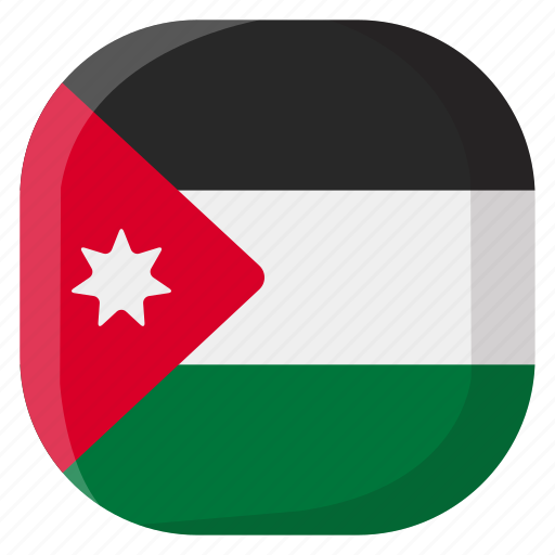 Jordan, national, world, flag, country, nation, square icon - Download on Iconfinder