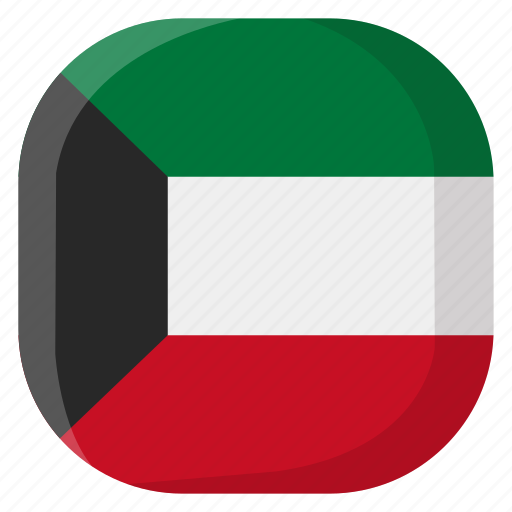 Kuwait, national, world, flag, country, nation, square icon - Download on Iconfinder