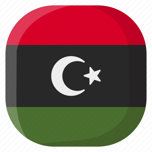 Libya, national, world, flag, country, nation, square icon - Download on Iconfinder