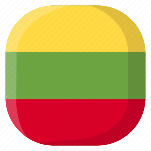 Lithuania, national, world, flag, country, nation, square icon - Download on Iconfinder