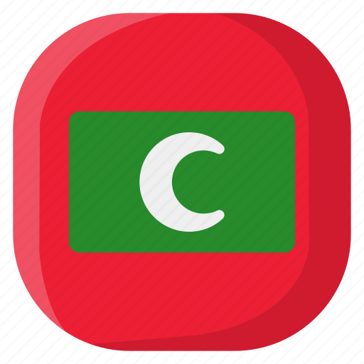 Maldives, national, world, flag, country, nation, square icon - Download on Iconfinder