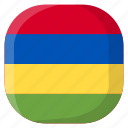 mauritius, national, world, flag, country, nation, square
