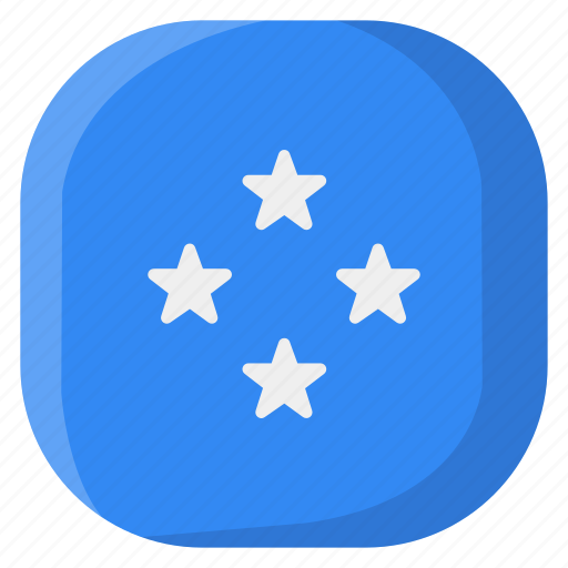 Micronesia, national, world, flag, country, nation, square icon - Download on Iconfinder