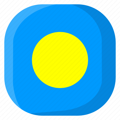 Palau, national, world, flag, country, nation, square icon - Download on Iconfinder