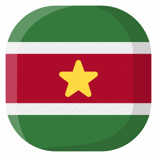 Suriname, national, world, flag, country, nation, square icon - Download on Iconfinder