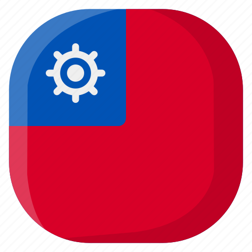 Taiwan, national, world, flag, country, nation, square icon - Download on Iconfinder