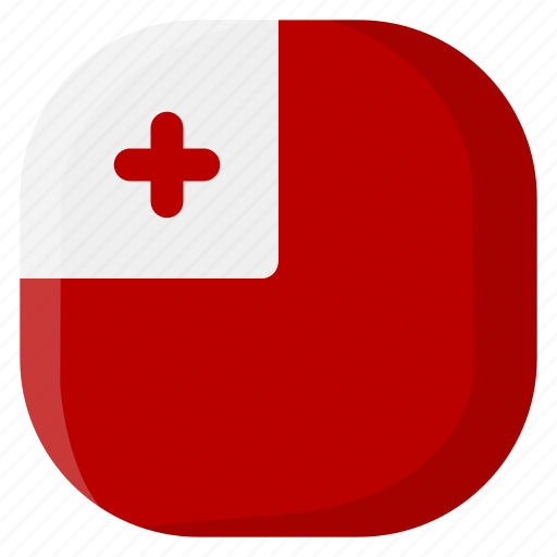 Tonga, national, world, flag, country, nation, square icon - Download on Iconfinder