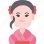 japanese, woman, kimono, costume, asian 