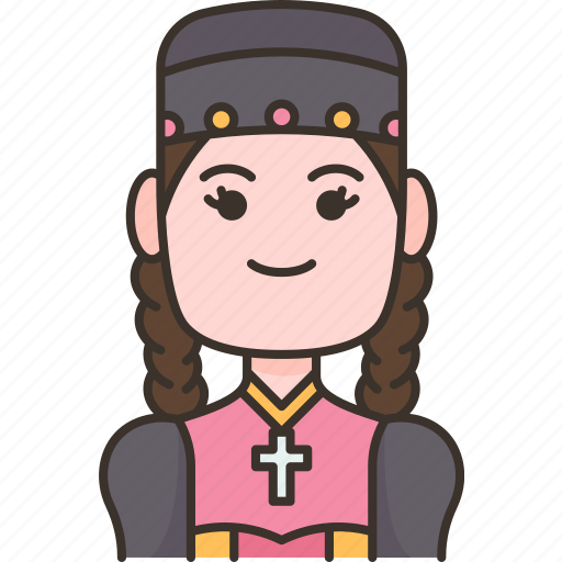 Georgian, folk, woman, national, dress icon - Download on Iconfinder
