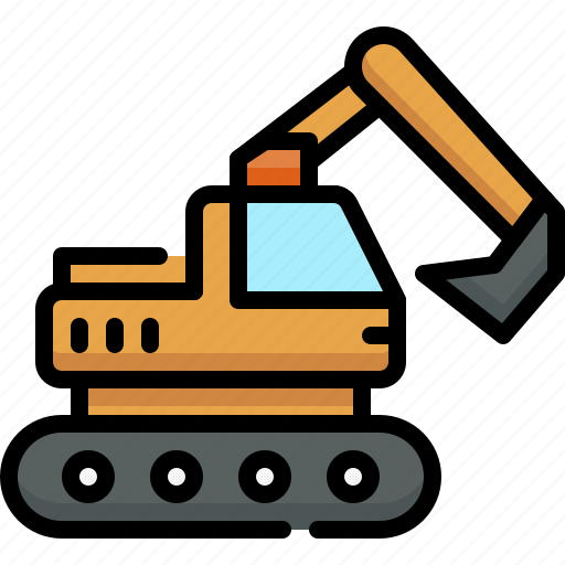 Construction, architecture, construction tools, building, excavator, digger, bulldozer icon - Download on Iconfinder