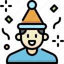 party, event, celebration, decoration, boy, birthday boy, party hat, happy, avatar