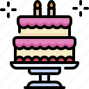 party, event, celebration, decoration, cake, candles, dessert, birthday, bakery