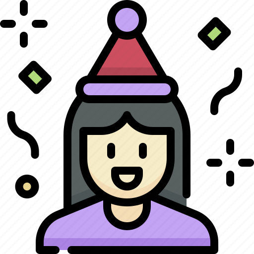 Party, event, celebration, decoration, girl, happy, girl birthday icon - Download on Iconfinder