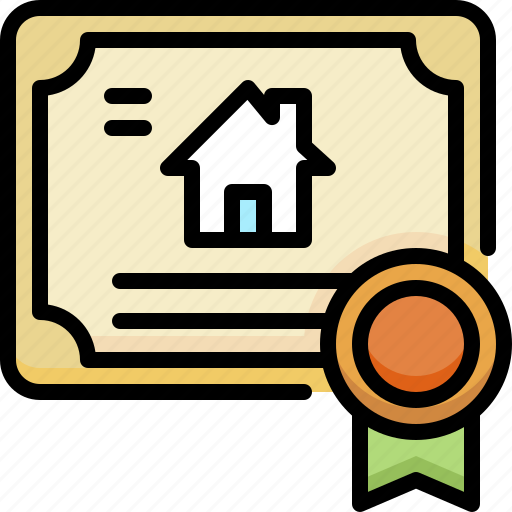 Real estate, property, agent, certificate, document, license, home icon - Download on Iconfinder