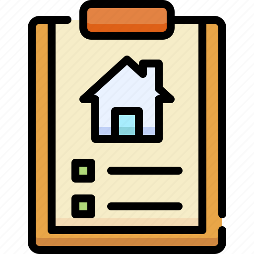 Real estate, property, agent, clipboard, document, data, report icon - Download on Iconfinder
