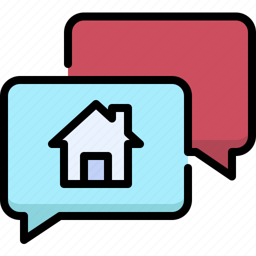 Real estate, property, agent, conversation, message, chat, discussion icon - Download on Iconfinder