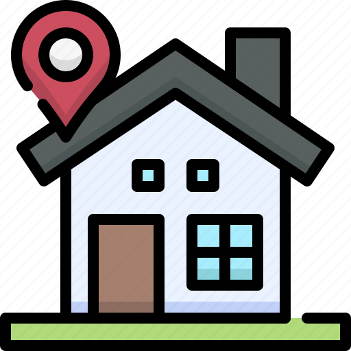 Real estate, property, agent, location, pin, destination, map icon - Download on Iconfinder