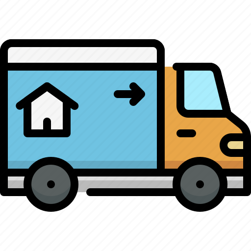 Real estate, property, agent, moving truck, vehicle, transport, truck icon - Download on Iconfinder
