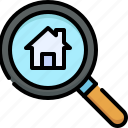 real estate, property, agent, search find, searching, magnifier, home, house