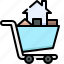 real estate, property, agent, shopping, buy, trolley, transaction, pay 