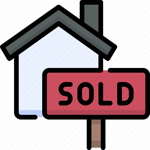 Real estate, property, agent, sold, home, house, sign icon - Download on Iconfinder