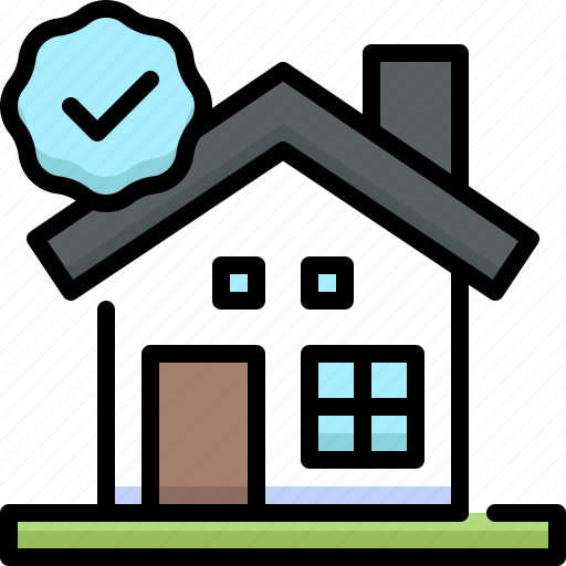 Real estate, property, agent, verified, deal, mark, home icon - Download on Iconfinder