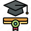 school, education, learning, study, graduation, mortarboard, certificate, diploma 