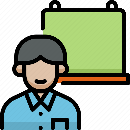 School, education, learning, study, male teacher, male, teacher icon - Download on Iconfinder