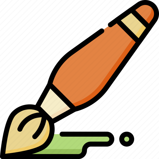 Stationery, office, equipment, school, brush, paint, painting icon - Download on Iconfinder