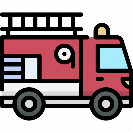 Transport, vehicle, transportation, fire truck, firefighter, emergency, fire engine icon - Download on Iconfinder