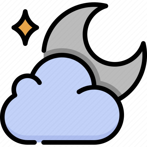 Weather, forecast, climate, cloud moon, cloud, moon, star icon - Download on Iconfinder