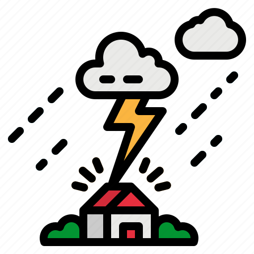 Bolt, building, house, storm, thunder icon - Download on Iconfinder