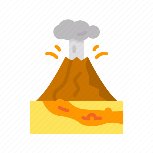 Eruption, volcano, lava, natural disaster, nature, mountain, outdoors icon - Download on Iconfinder