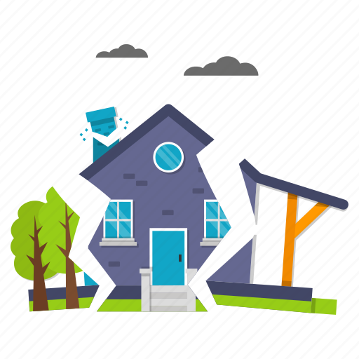 House, earthquake, damage, destruction, building, property icon - Download on Iconfinder
