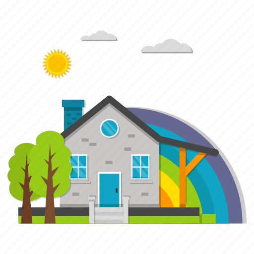 House, rainbow, property, peace, no, destruction, disaster icon - Download on Iconfinder