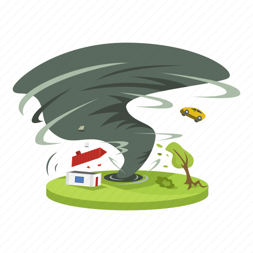 Hurricane, storm, tornado, countryside, natural disaster illustration - Download on Iconfinder