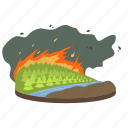 natural disaster, wildfire, burning, forest, wood