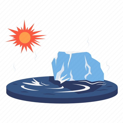 Iceberg, glacier, melting, natural disaster, global warming icon - Download on Iconfinder