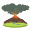 natural disaster, volcano, steam, lava, eruption 
