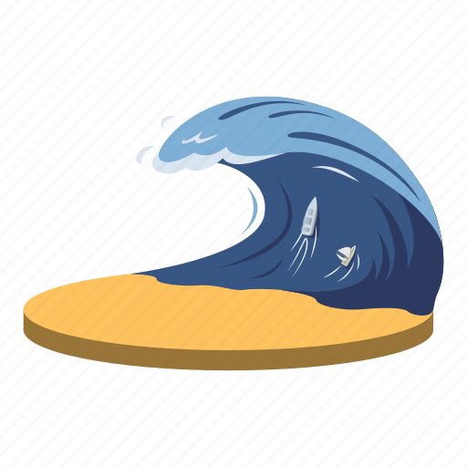 Natural disaster, typhoon, tsunami, coast, wave icon - Download on Iconfinder