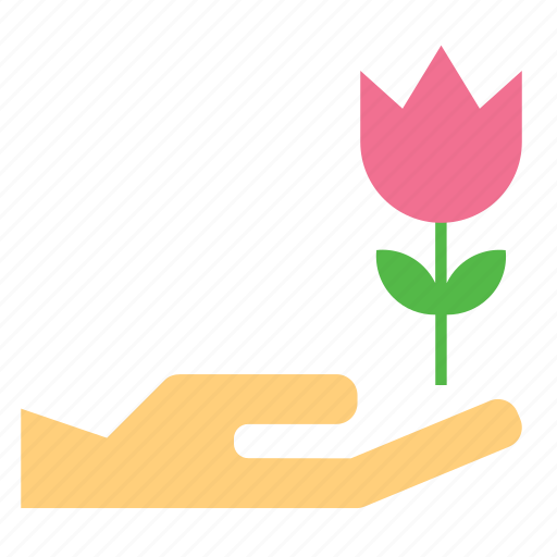 Bloom, flower, give, hand, nature icon - Download on Iconfinder